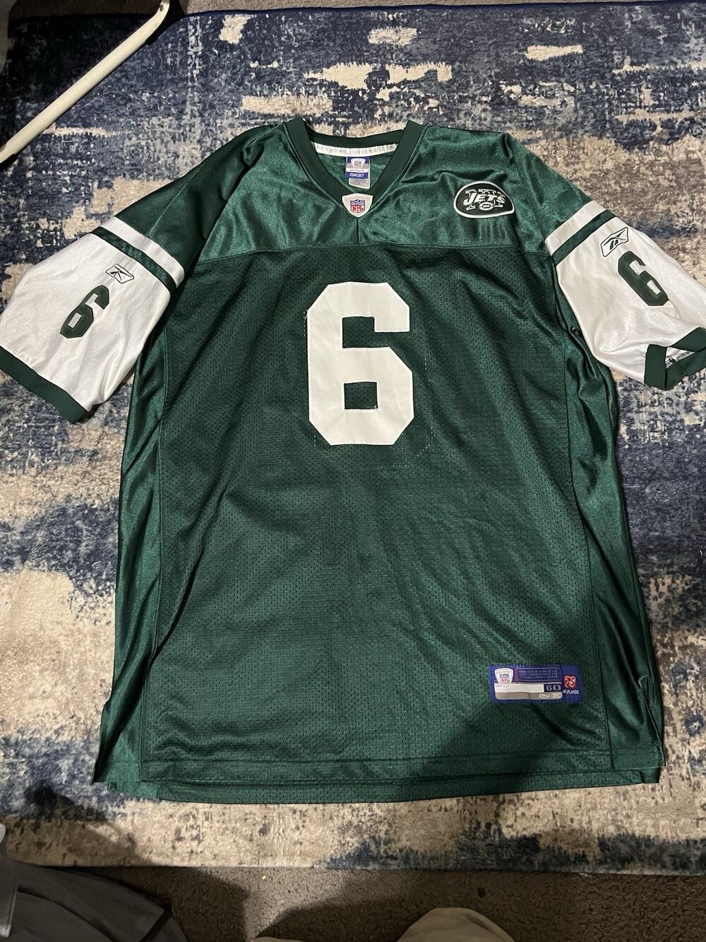 Size 4XL-Reebok On Field New York Jets Mark Sanchez 6 Stitched NFL Jersey Men 60